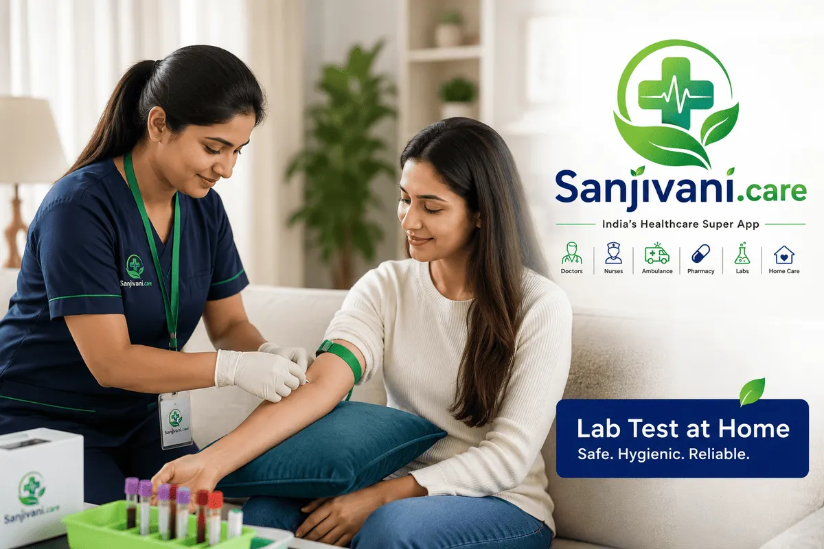 Doctor consulting a patient at home in Delhi NCR