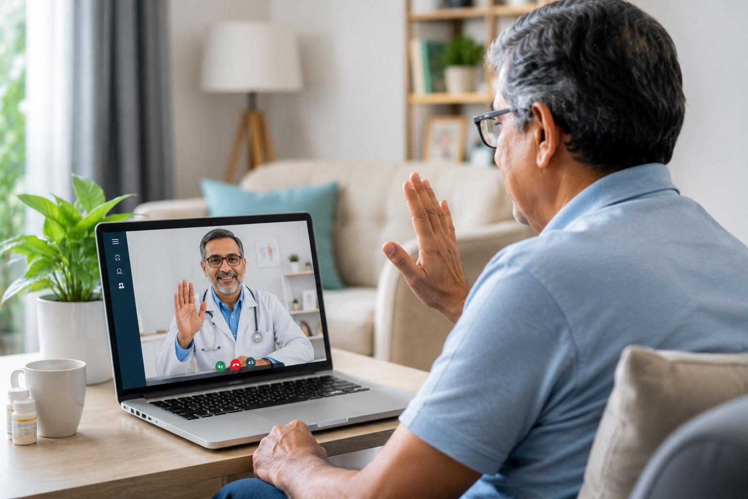 Patient on video consultation