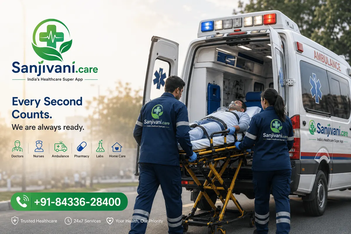 Doctor consulting a patient at home in Delhi NCR