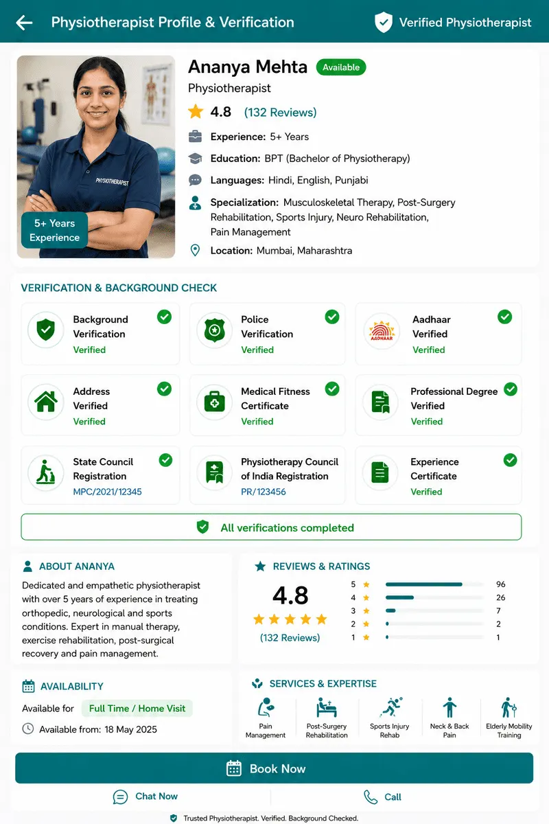 Doctor consulting a patient at home in Delhi NCR